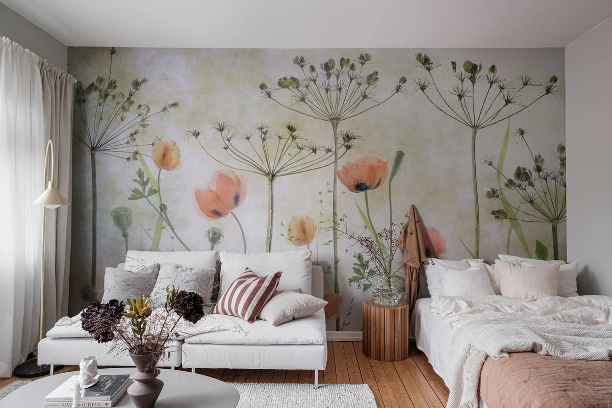 Poppy Meadow Mural Wallpaper - room preview 02