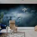 Midnight Flower Mural Wallpaper - room preview 02