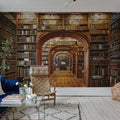 Vintage Library Mural Wallpaper - room preview 02