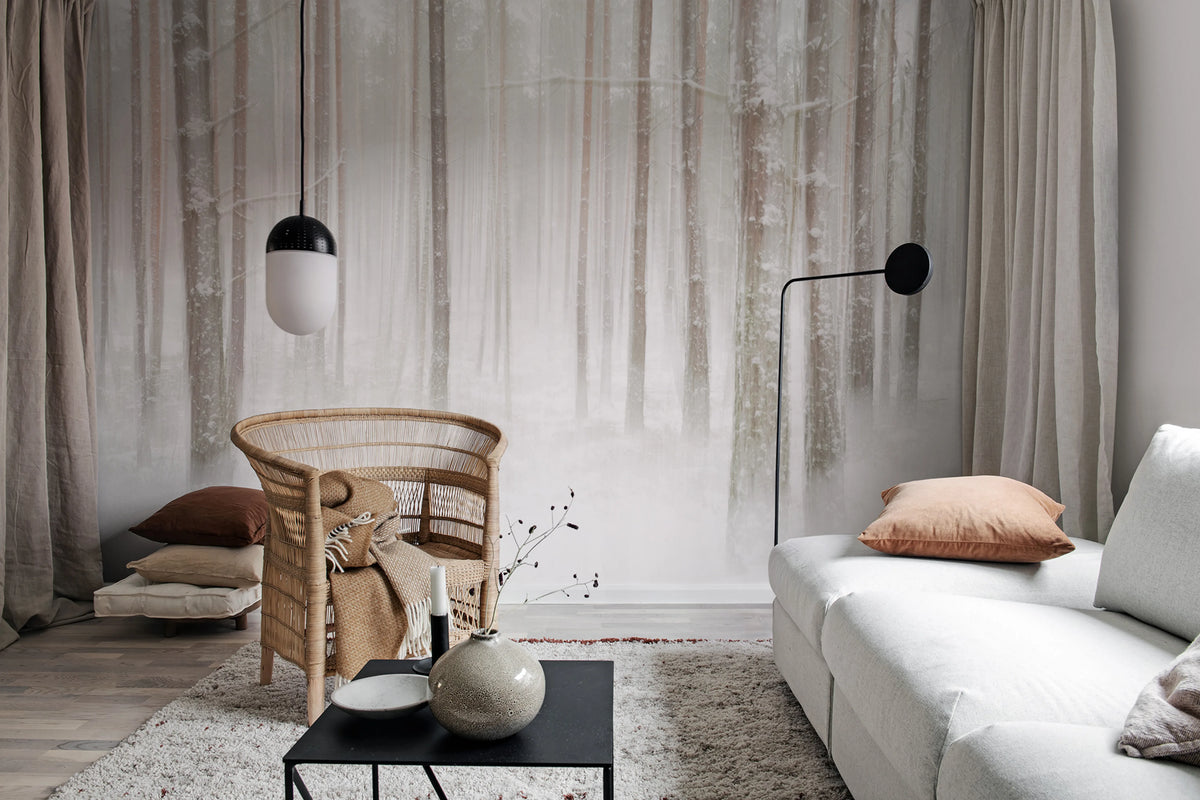 Winter Forest Mural Wallpaper - room preview 02