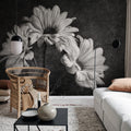 Graphic Flowers Mural Wallpaper - room preview 02