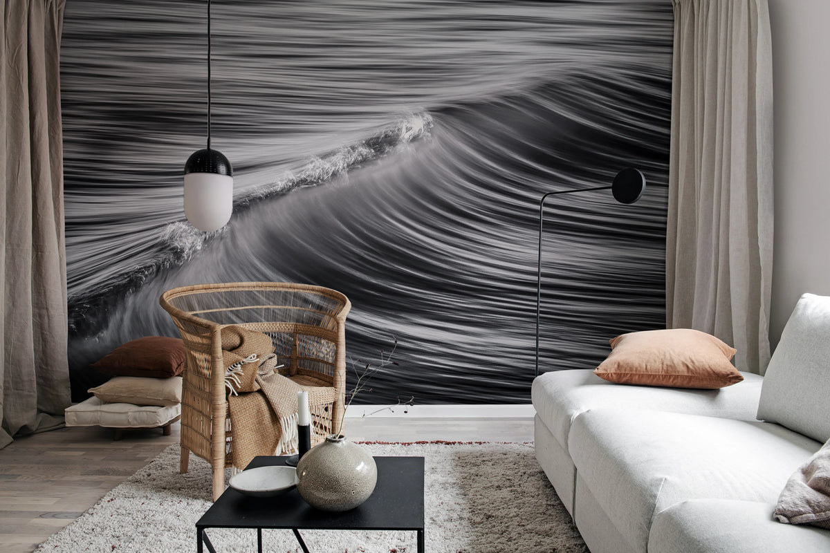 Graphic Wave Mural Wallpaper - room preview 02