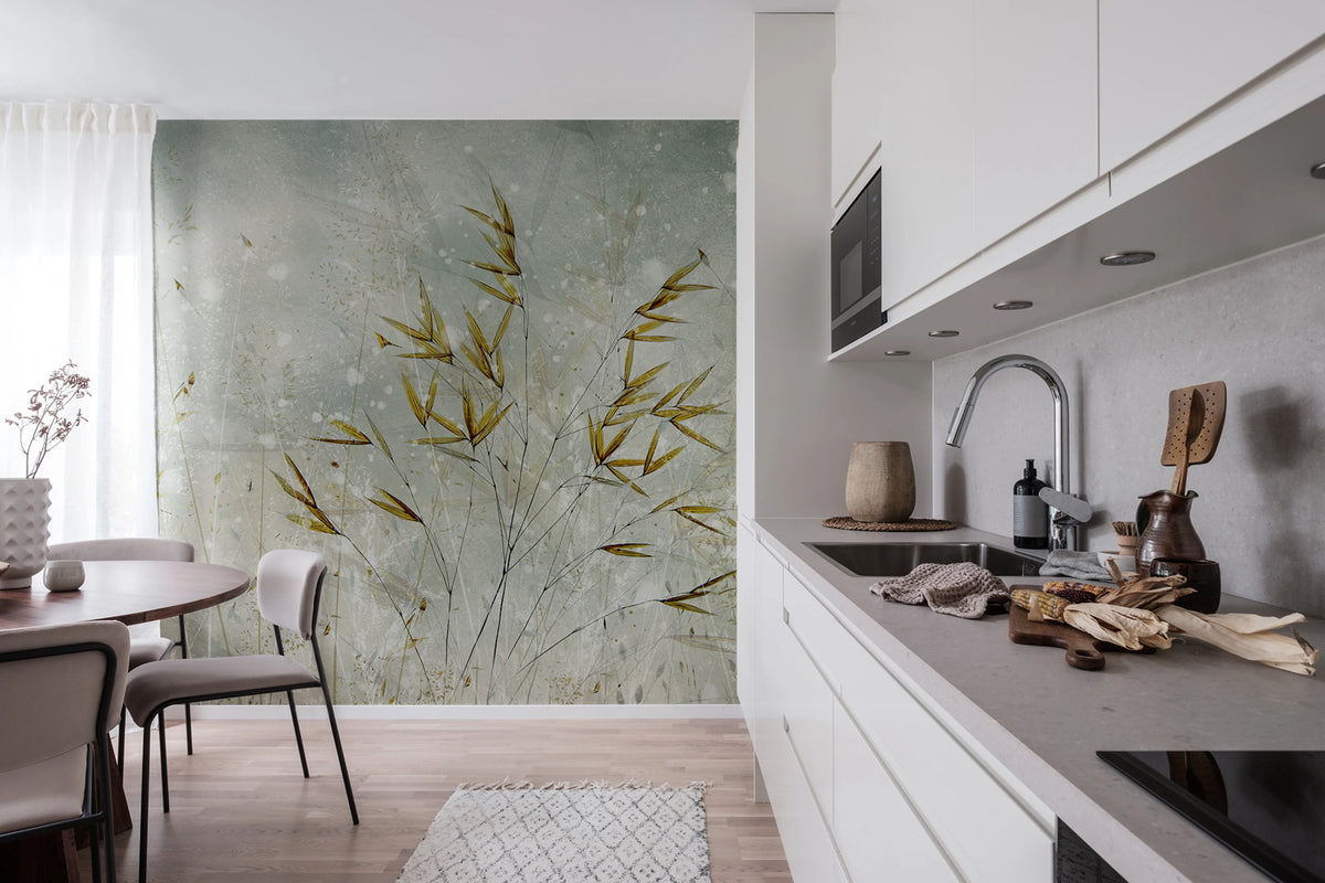 Golden Grain Mural Wallpaper - room preview 02