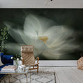 White Waterlily Mural Wallpaper - room preview 02