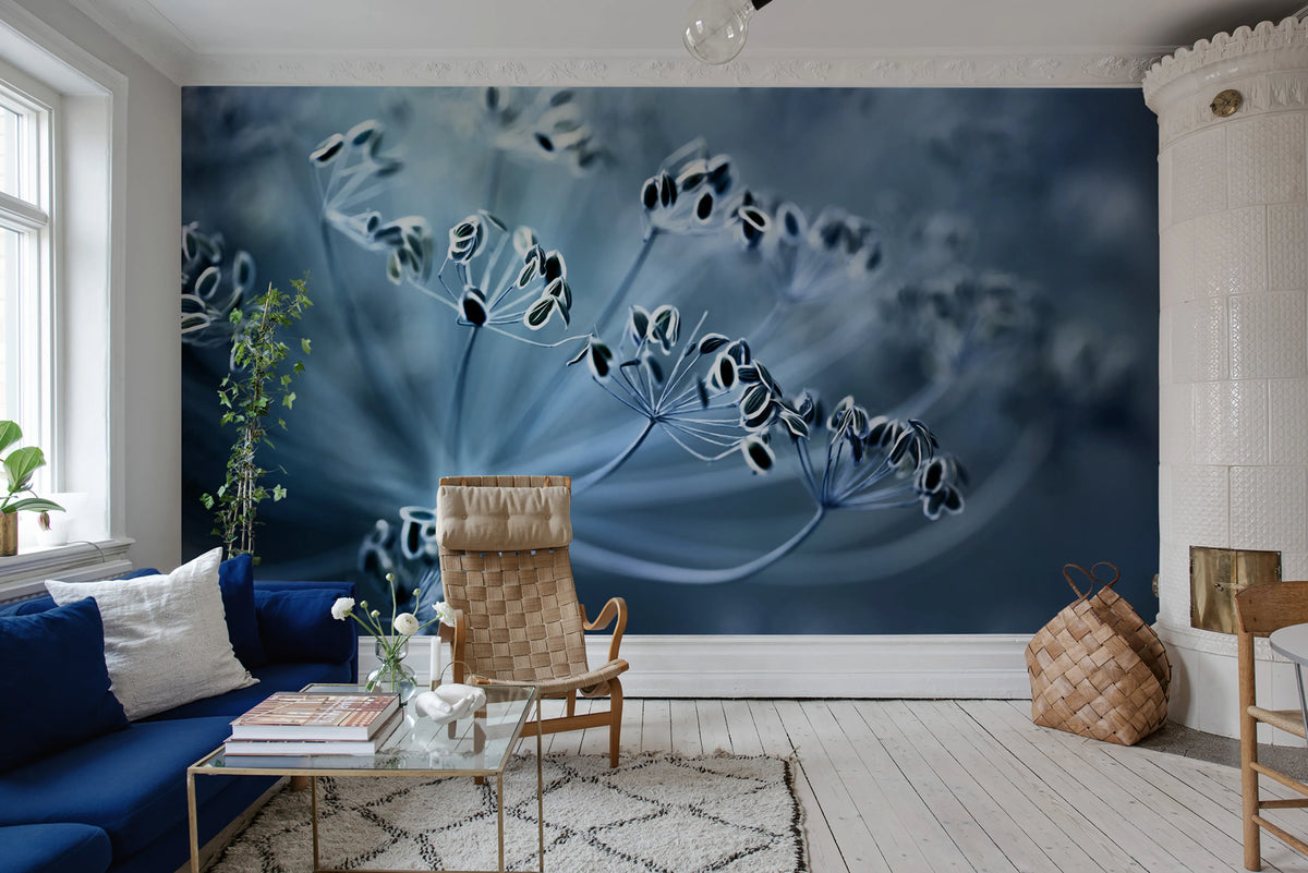 Blue Crown Dill Mural Wallpaper - room preview 02