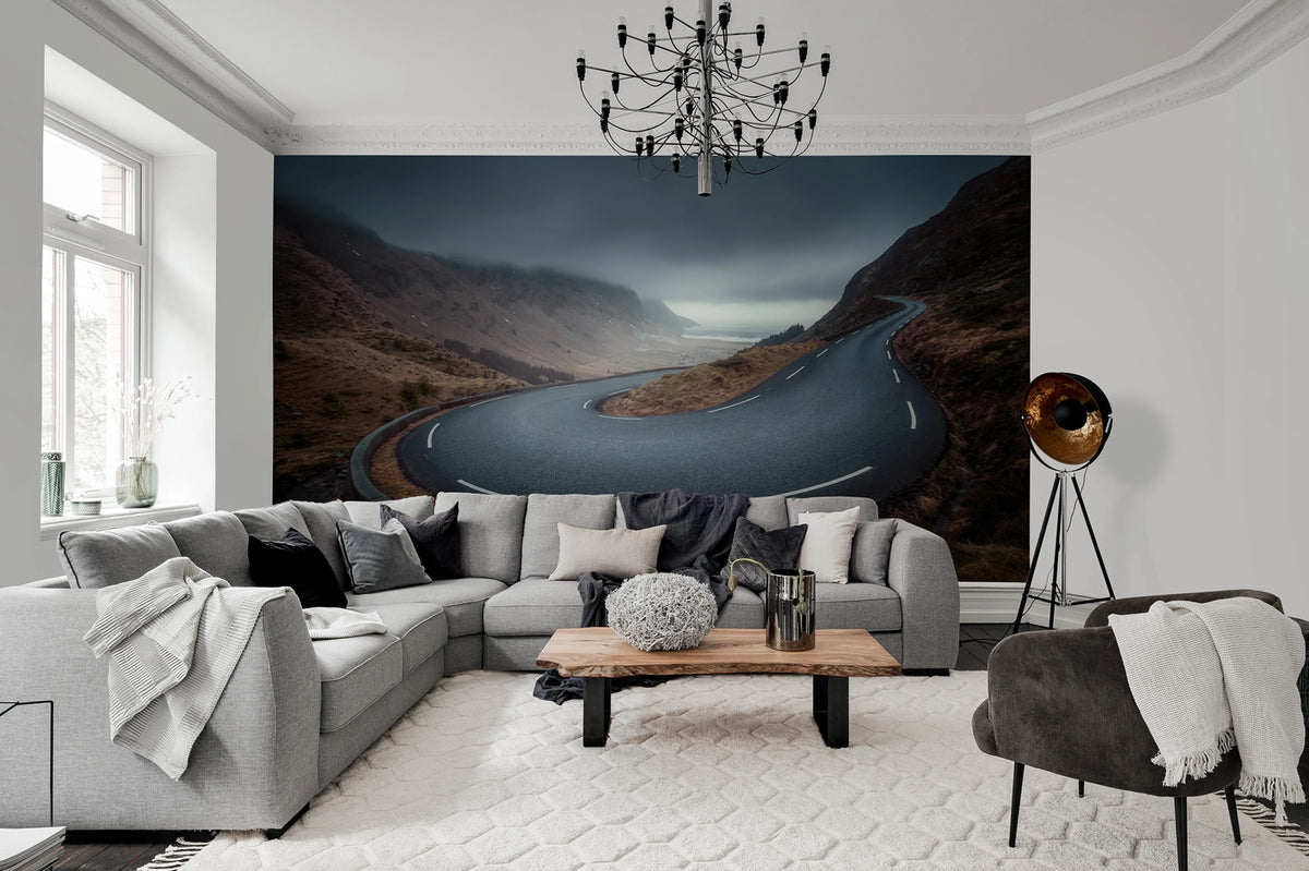 Switchback Mural Wallpaper - room preview 02