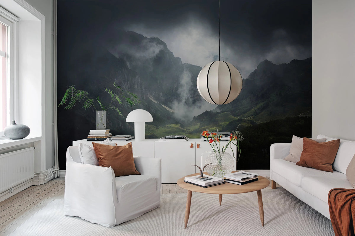 Foggy Valley Mural Wallpaper - room preview 02
