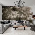 Sepia Leafs Mural Wallpaper - room preview 02