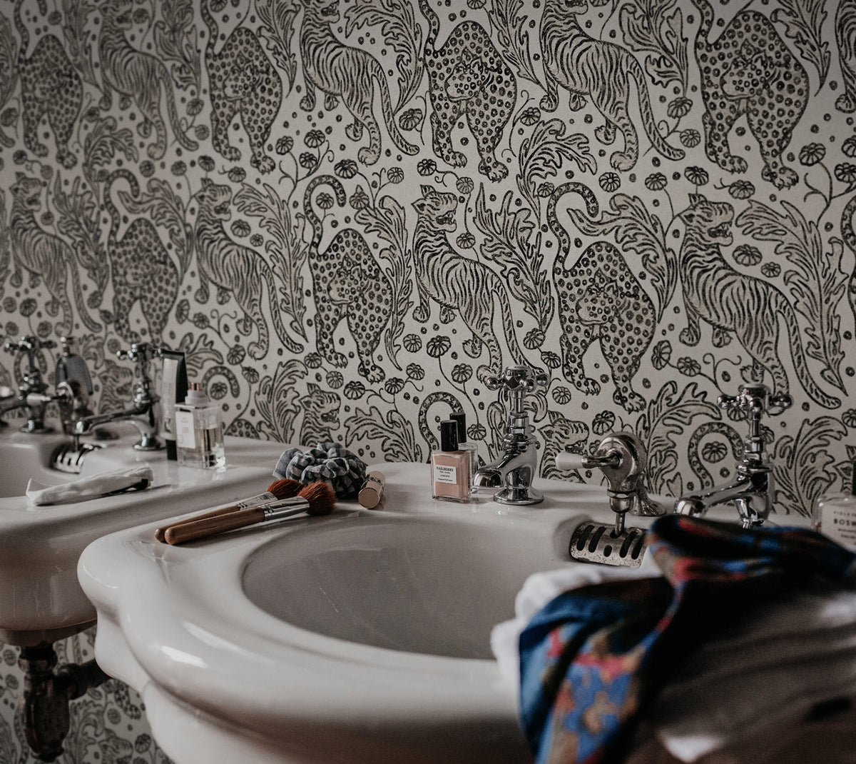 Year Of The Tiger, Graphite Mural Wallpaper - room preview 02
