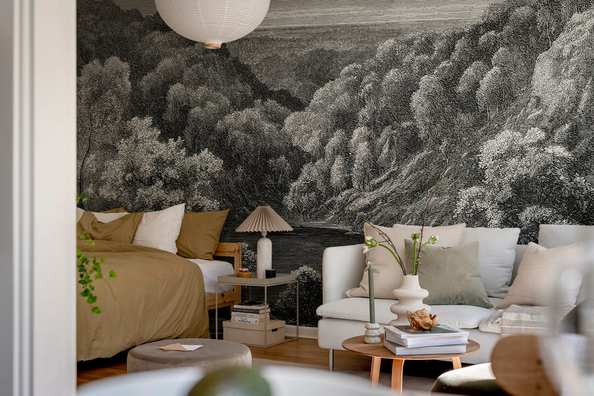 Mystery Lake, Vintage Mural Wallpaper - room preview 02