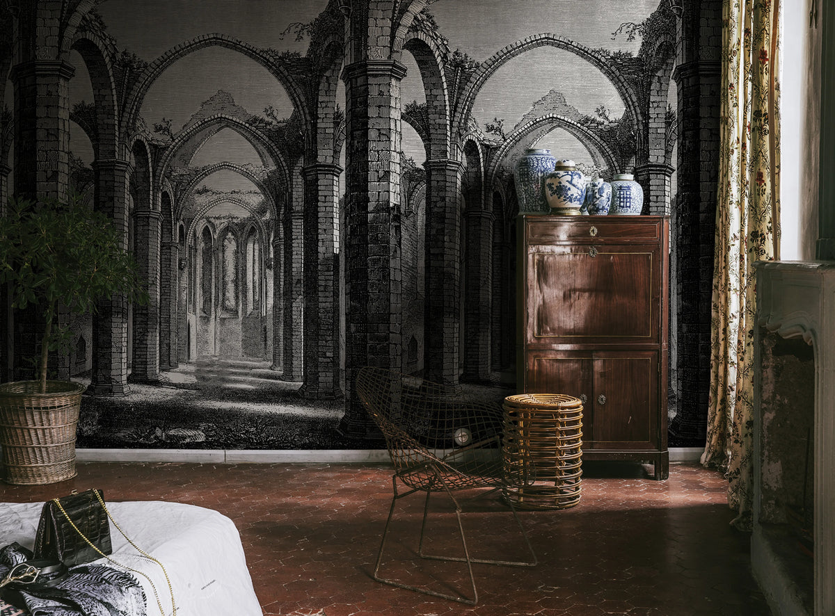 Gothic Arches, Vintage Mural Wallpaper - room preview 02