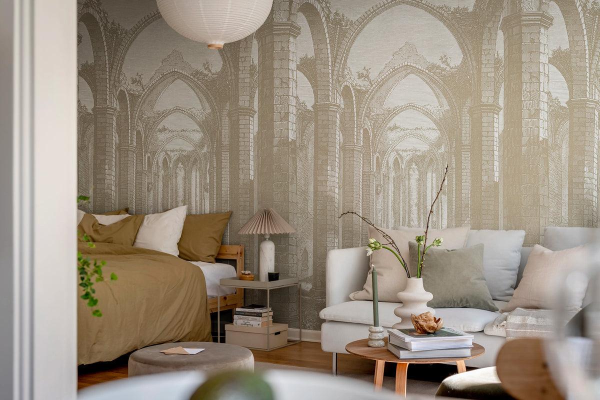 Gothic Arches, Sand Mural Wallpaper - room preview 02