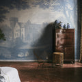 Swan Pond, Blue Mural Wallpaper - room preview 02