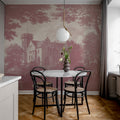Swan Pond, Dusty Pink Mural Wallpaper - room preview 02