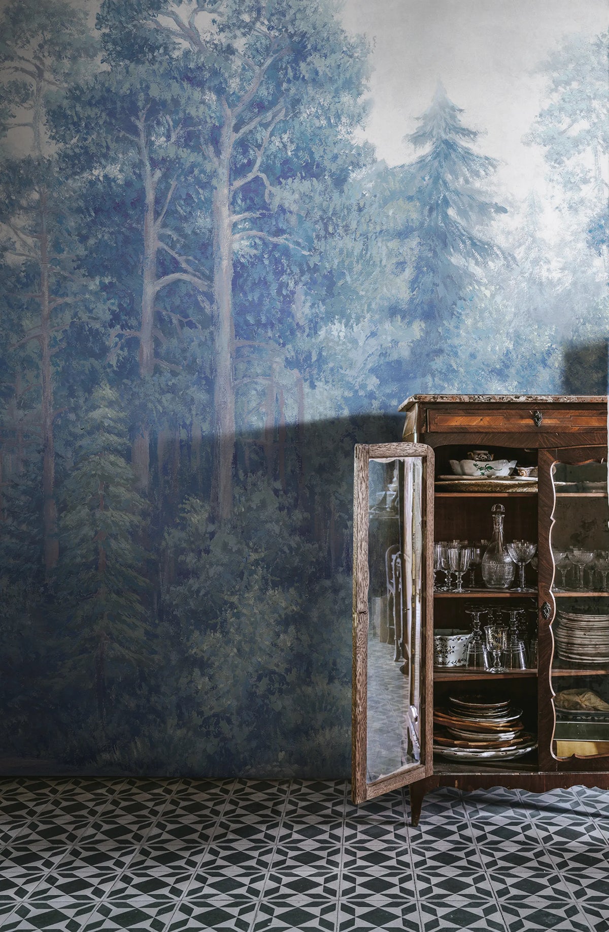 Green Wood, Mist Mural Wallpaper - room preview 02