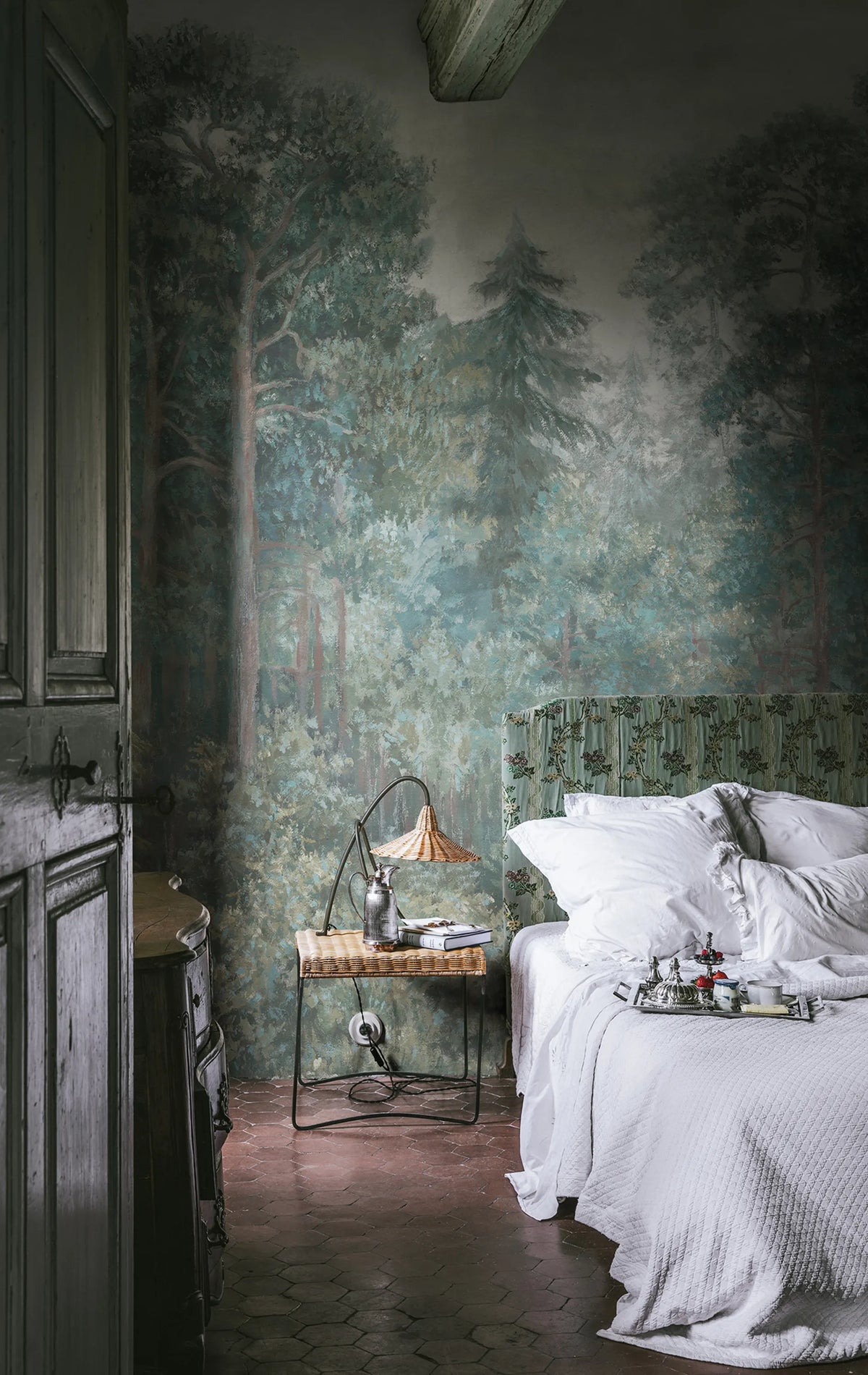 Green Wood, Emerald Mural Wallpaper - room preview 02