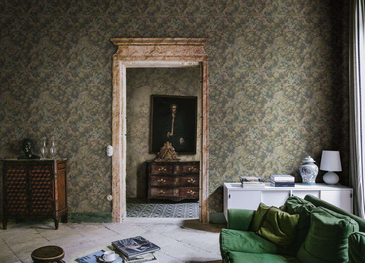 Blooming Park, Green Mural Wallpaper - room preview 02