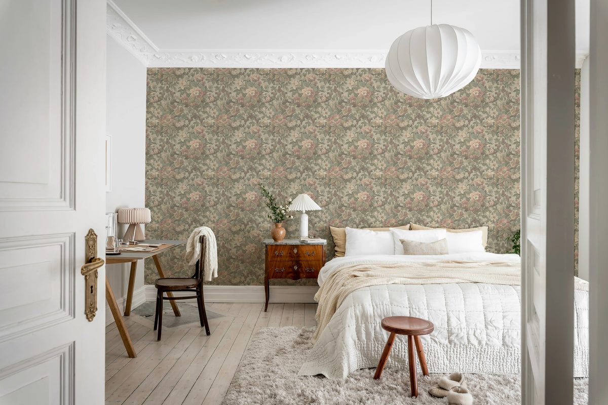Vintage Garden, Pastel Mural Wallpaper - room preview 02