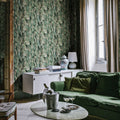 No Time to Waste, Green Mural Wallpaper - room preview 02