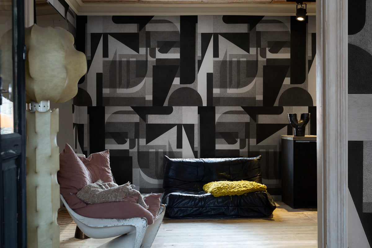 Vaasa, Graphite Mural Wallpaper - room preview 02