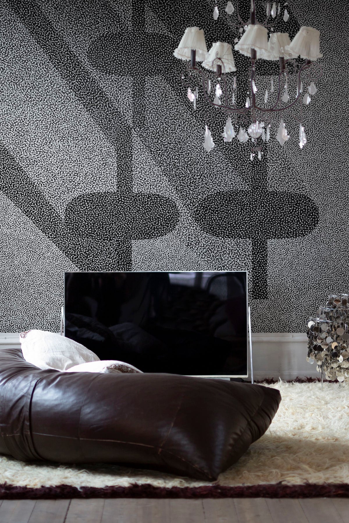Birdseye, Graphite Mural Wallpaper - room preview 02