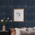 Kintsugi Dark blue Mural Wallpaper - room preview 02