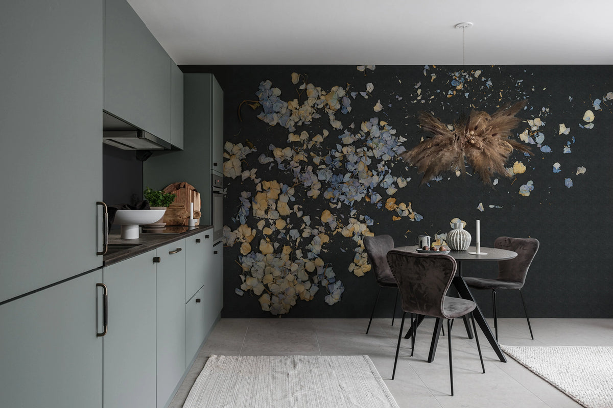 Fragile Beauty, Dark Blue Mural Wallpaper - room preview 02