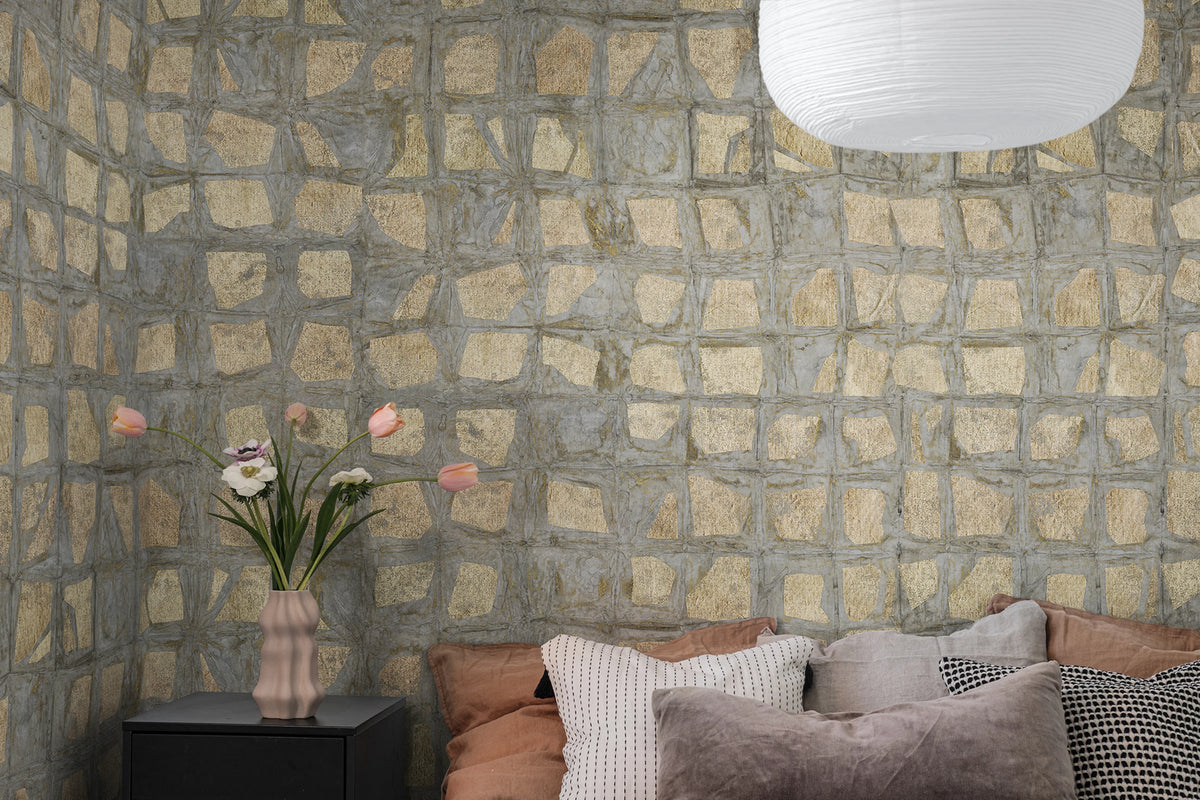 Gold Leaves Gold Mural Wallpaper - room preview 02