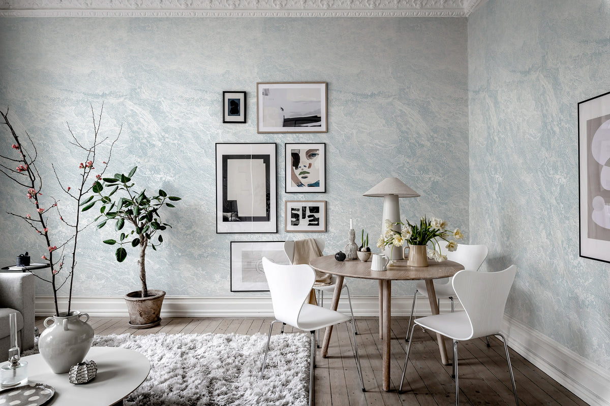 Breeze Ice Blue Mural Wallpaper - room preview 02