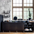 Rose Tiles, Graphite Mural Wallpaper - room preview 02