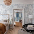 Rose Tiles, Blue Mural Wallpaper - room preview 02