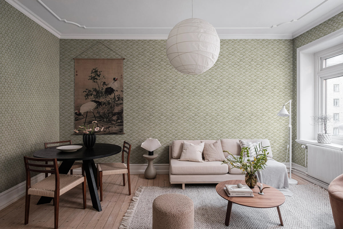 Ripple Green Mural Wallpaper - room preview 02