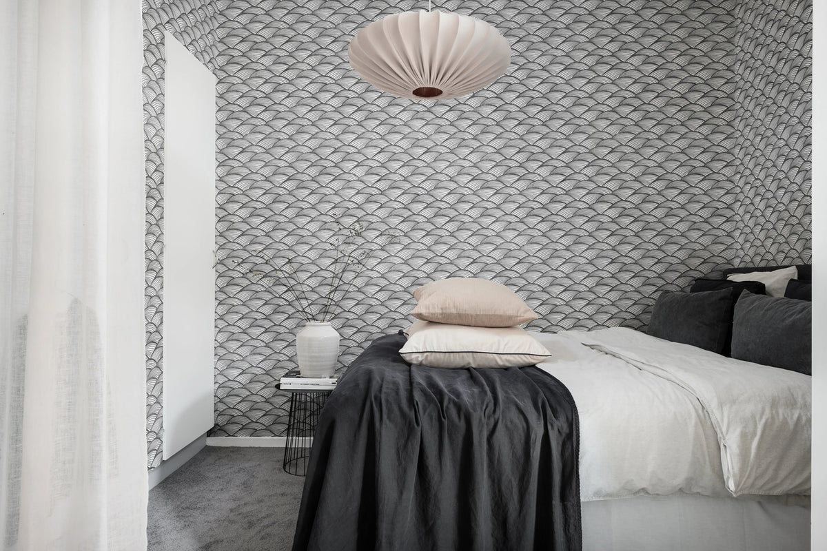 Ripple Graphite Mural Wallpaper - room preview 02