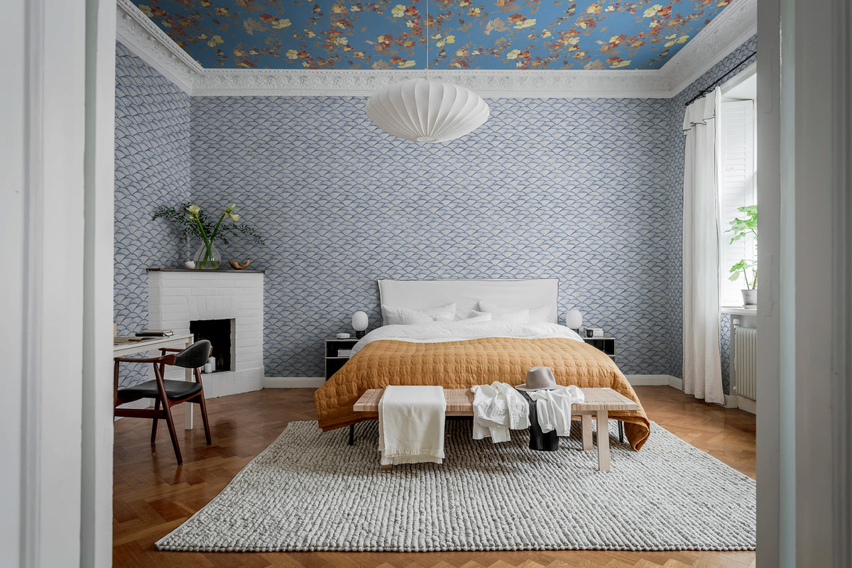 Ripple Blue Mural Wallpaper - room preview 02