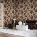 Violets Rust Mural Wallpaper - room preview 02