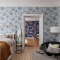 Floral Ripple Blue Mural Wallpaper - room preview 02