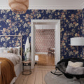 Blooming Garden, Dark Blue Mural Wallpaper - room preview 02
