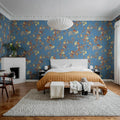 Blooming Garden, Turquoise Mural Wallpaper - room preview 02