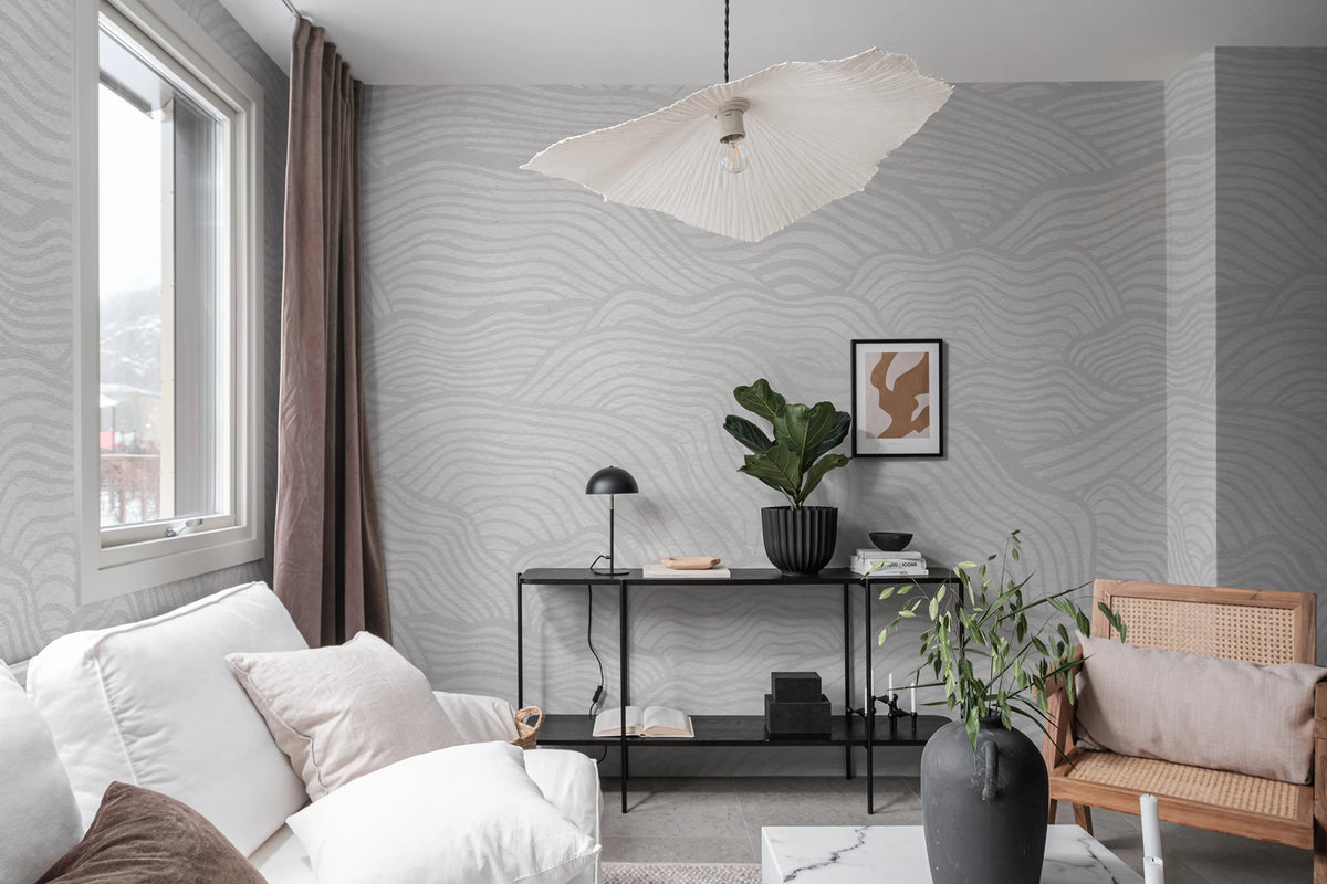 Soft Clouds, Pearl Mural Wallpaper - room preview 02