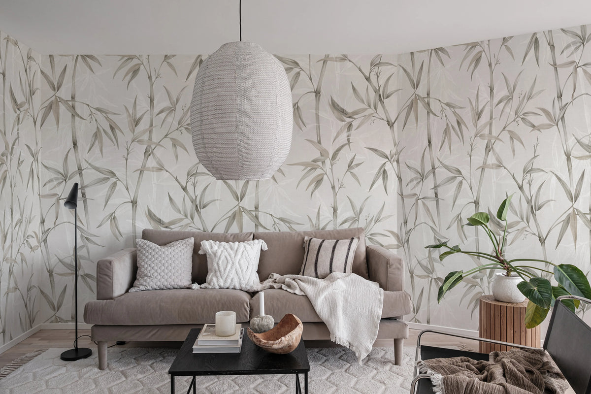 Bamboo Garden Pearl Mural Wallpaper - room preview 02