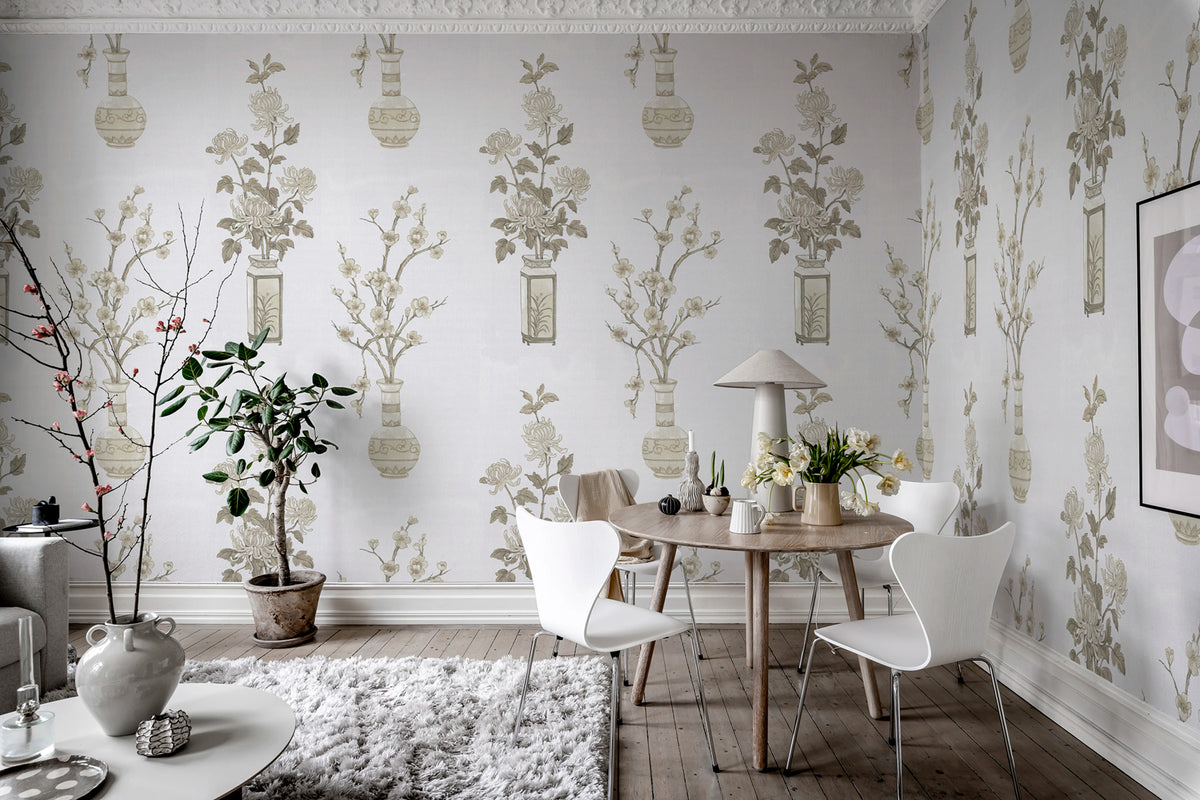 Japanese Vases Pearl Mural Wallpaper - room preview 02