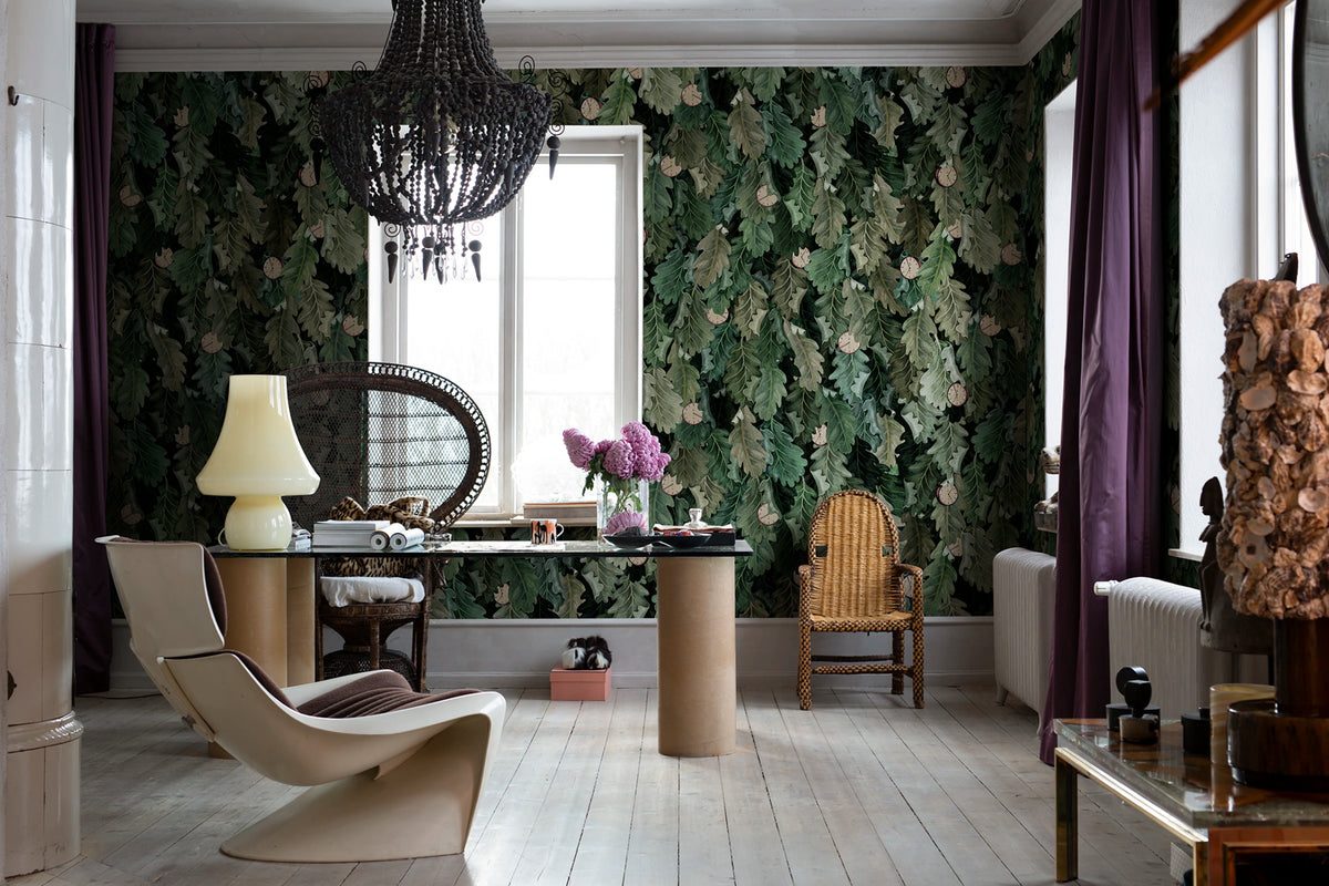 Timeless Green Mural Wallpaper - room preview 02