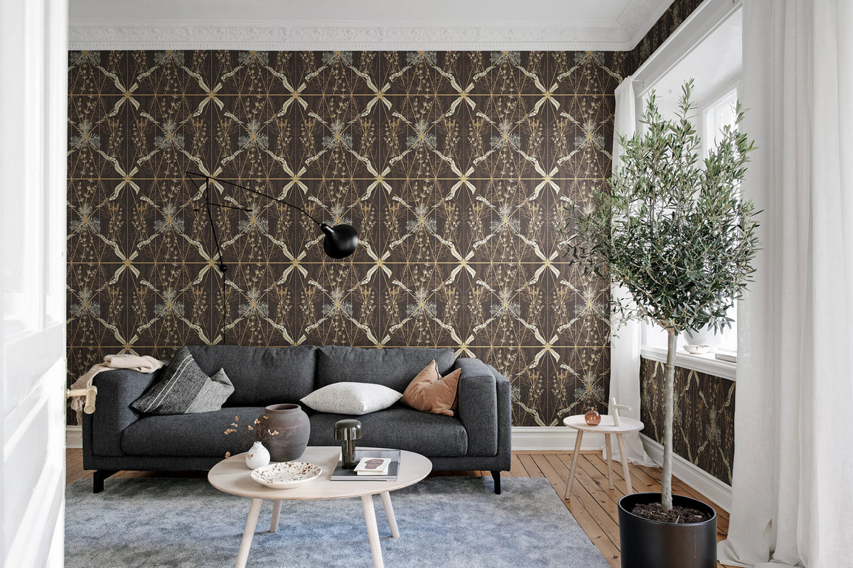 Seaweed & Stars, Rust Mural Wallpaper - room preview 02
