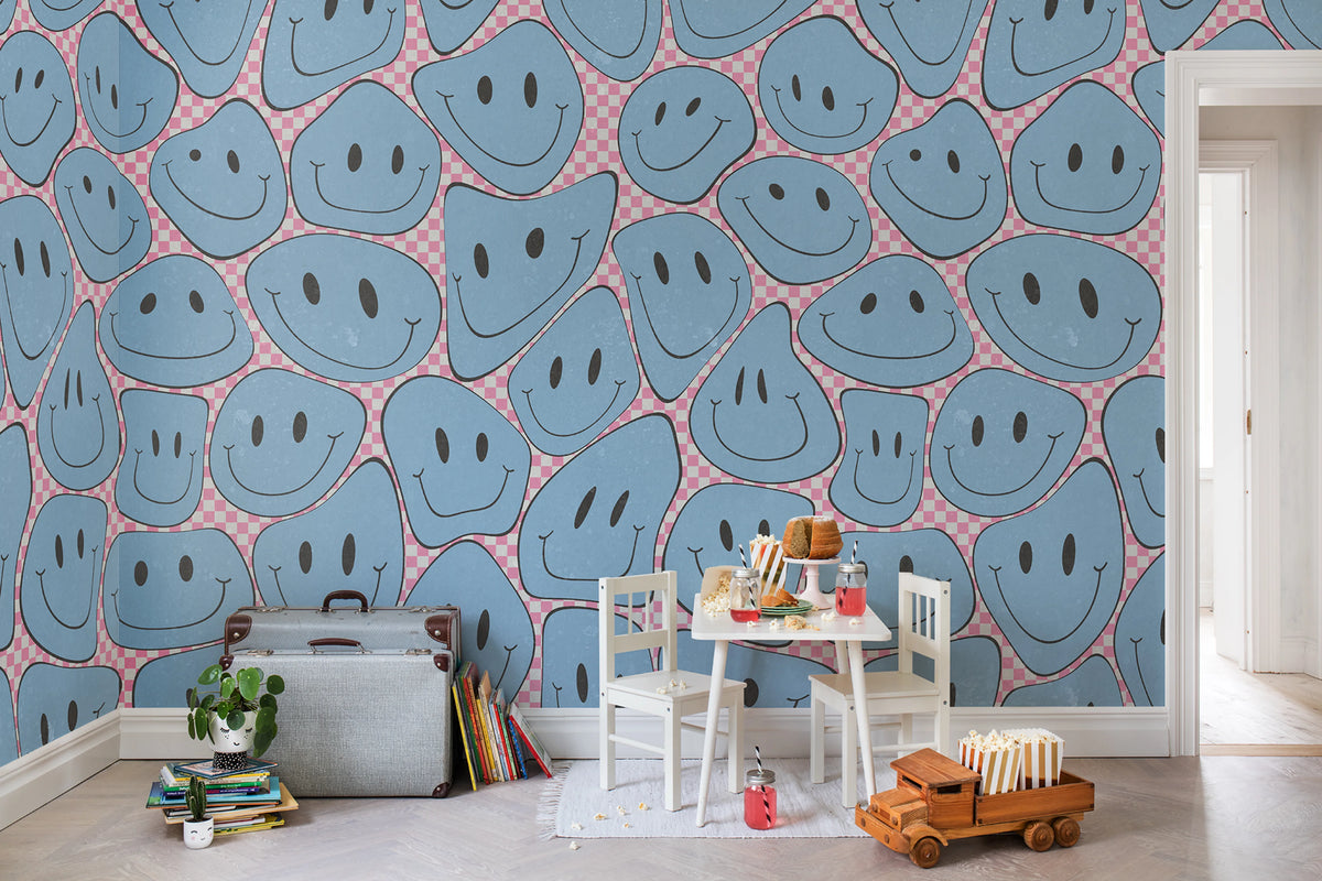 Happy Rebel, Pink Chess Mural Wallpaper - room preview 02