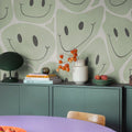 Happy Rebel, Green Mural Wallpaper - room preview 02