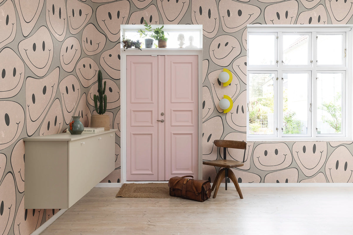 Happy Rebel, Soft Pink Mural Wallpaper - room preview 02