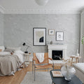 Cracked Art White Mural Wallpaper - room preview 02