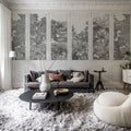 Bellewood Panels, Graphite Mural Wallpaper - room preview 02
