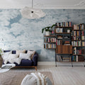Chubby Clouds, Soft Blue Mural Wallpaper - room preview 02