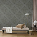 Baroque Pearl, Gray Mural Wallpaper - room preview 02